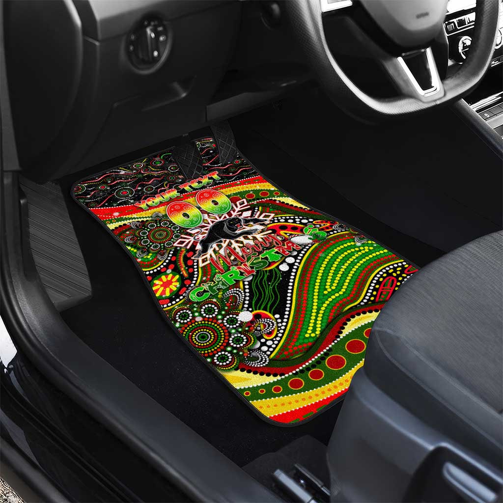 Merry Christmas Penrith Panthers Car Mats Aboriginal Santa Rugby Mascot - The Riff