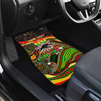 Merry Christmas Penrith Panthers Car Mats Aboriginal Santa Rugby Mascot - The Riff