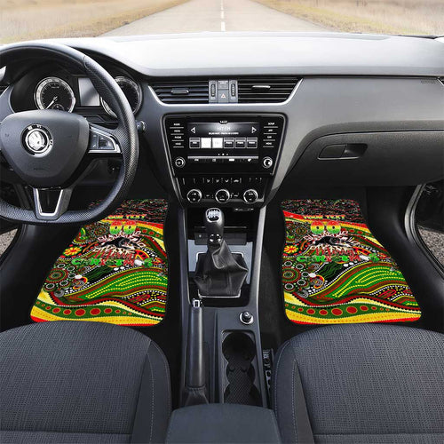 Merry Christmas Penrith Panthers Car Mats Aboriginal Santa Rugby Mascot - The Riff