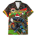Merry Christmas Penrith Panthers Family Matching Tank Maxi Dress and Hawaiian Shirt Aboriginal Santa Rugby Mascot - The Riff
