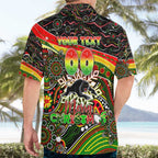 Merry Christmas Penrith Panthers Hawaiian Shirt Aboriginal Santa Rugby Mascot - The Riff