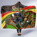 Merry Christmas Penrith Panthers Hooded Blanket Aboriginal Santa Rugby Mascot - The Riff
