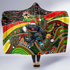 Merry Christmas Penrith Panthers Hooded Blanket Aboriginal Santa Rugby Mascot - The Riff