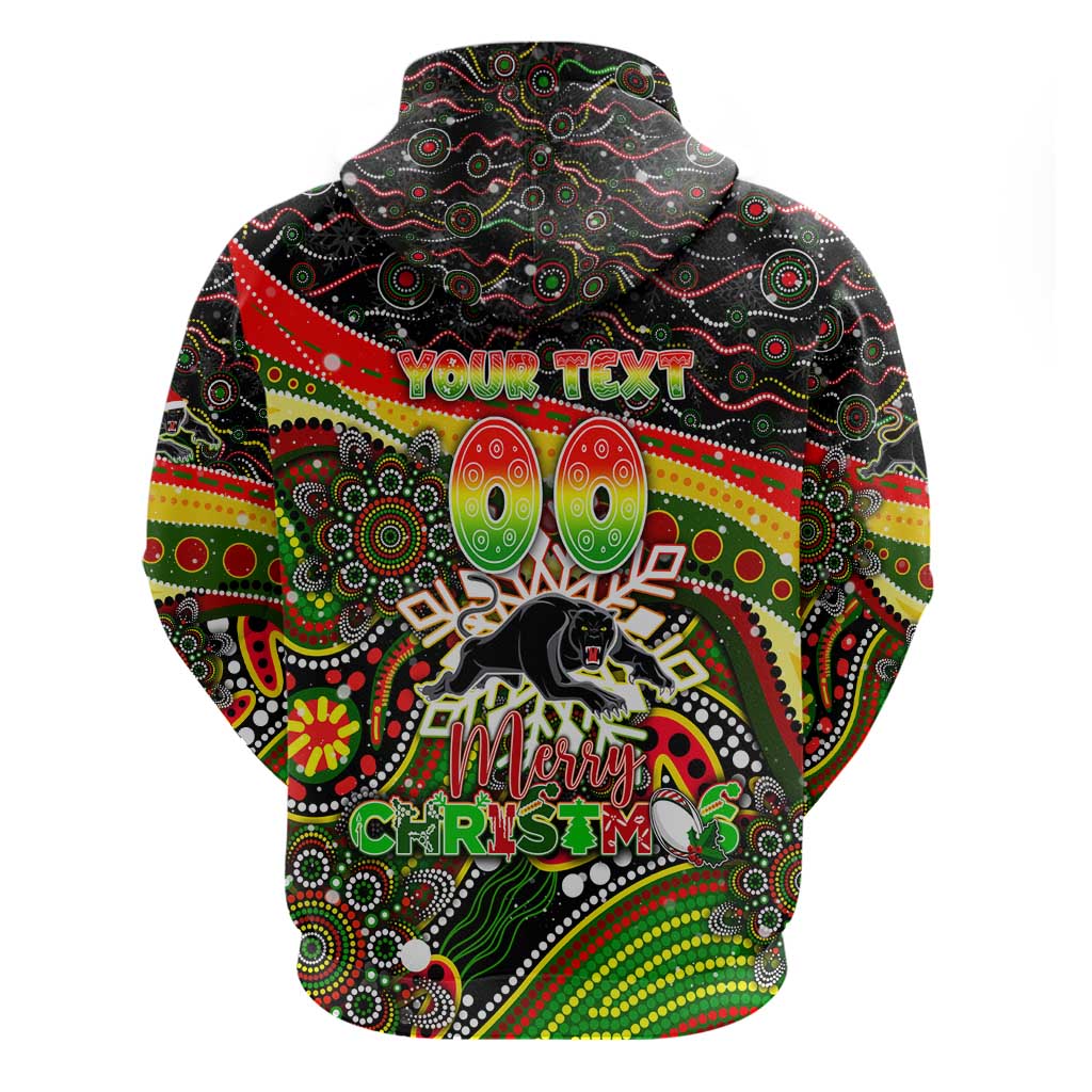 Merry Christmas Penrith Panthers Hoodie Aboriginal Santa Rugby Mascot - The Riff