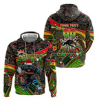 Merry Christmas Penrith Panthers Hoodie Aboriginal Santa Rugby Mascot - The Riff