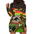 Merry Christmas Penrith Panthers Hoodie Dress Aboriginal Santa Rugby Mascot - The Riff