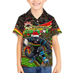 Merry Christmas Penrith Panthers Kid Hawaiian Shirt Aboriginal Santa Rugby Mascot - The Riff