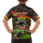 Merry Christmas Penrith Panthers Kid Hawaiian Shirt Aboriginal Santa Rugby Mascot - The Riff