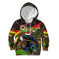 Merry Christmas Penrith Panthers Kid Hoodie Aboriginal Santa Rugby Mascot - The Riff