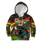 Merry Christmas Penrith Panthers Kid Hoodie Aboriginal Santa Rugby Mascot - The Riff