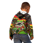 Merry Christmas Penrith Panthers Kid Hoodie Aboriginal Santa Rugby Mascot - The Riff