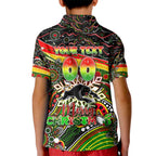 Merry Christmas Penrith Panthers Kid Polo Shirt Aboriginal Santa Rugby Mascot - The Riff