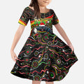 Merry Christmas Penrith Panthers Kid Short Sleeve Dress Aboriginal Santa Rugby Mascot - The Riff