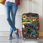Merry Christmas Penrith Panthers Luggage Cover Aboriginal Santa Rugby Mascot - The Riff