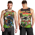Merry Christmas Penrith Panthers Men Tank Top Aboriginal Santa Rugby Mascot - The Riff
