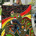 Merry Christmas Penrith Panthers Quilt Aboriginal Santa Rugby Mascot - The Riff