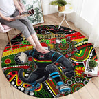 Merry Christmas Penrith Panthers Round Carpet Aboriginal Santa Rugby Mascot - The Riff
