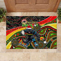 Merry Christmas Penrith Panthers Rubber Doormat Aboriginal Santa Rugby Mascot - The Riff