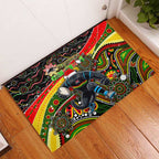 Merry Christmas Penrith Panthers Rubber Doormat Aboriginal Santa Rugby Mascot - The Riff