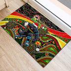 Merry Christmas Penrith Panthers Rubber Doormat Aboriginal Santa Rugby Mascot - The Riff