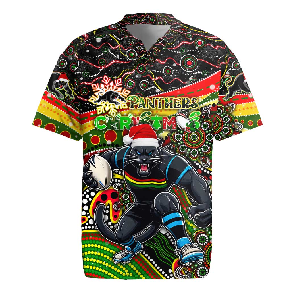 Merry Christmas Penrith Panthers Rugby Jersey Aboriginal Santa Rugby Mascot - The Riff