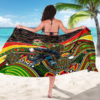 Merry Christmas Penrith Panthers Sarong Aboriginal Santa Rugby Mascot - The Riff
