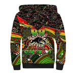 Merry Christmas Penrith Panthers Sherpa Hoodie Aboriginal Santa Rugby Mascot - The Riff