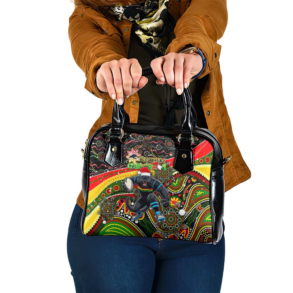 Merry Christmas Penrith Panthers Shoulder Handbag Aboriginal Santa Rugby Mascot - The Riff