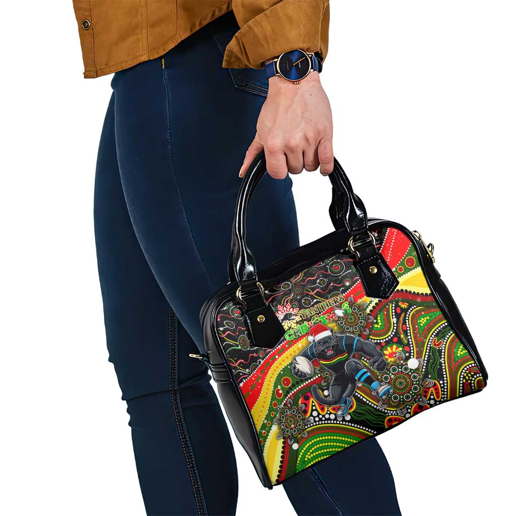 Merry Christmas Penrith Panthers Shoulder Handbag Aboriginal Santa Rugby Mascot - The Riff