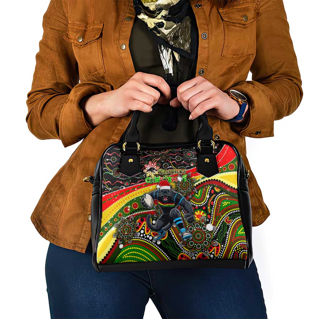 Merry Christmas Penrith Panthers Shoulder Handbag Aboriginal Santa Rugby Mascot - The Riff
