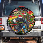 Merry Christmas Penrith Panthers Spare Tire Cover Aboriginal Santa Rugby Mascot - The Riff