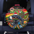 Merry Christmas Penrith Panthers Spare Tire Cover Aboriginal Santa Rugby Mascot - The Riff