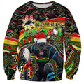 Merry Christmas Penrith Panthers Sweatshirt Aboriginal Santa Rugby Mascot - The Riff