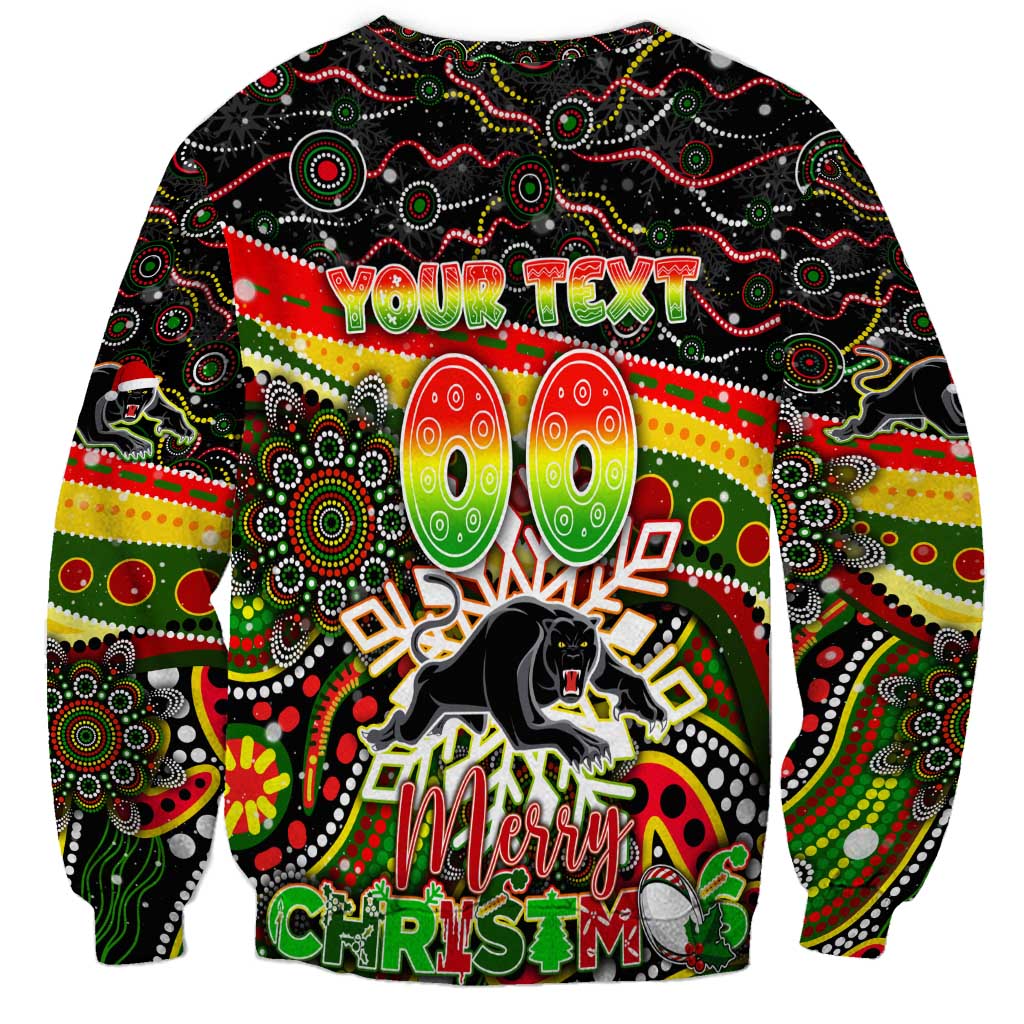 Merry Christmas Penrith Panthers Sweatshirt Aboriginal Santa Rugby Mascot - The Riff