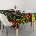 Merry Christmas Penrith Panthers Tablecloth Aboriginal Santa Rugby Mascot - The Riff