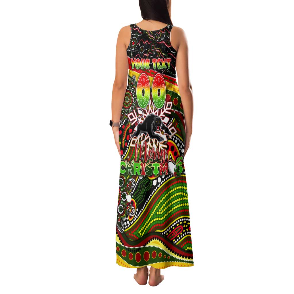 Merry Christmas Penrith Panthers Tank Maxi Dress Aboriginal Santa Rugby Mascot - The Riff