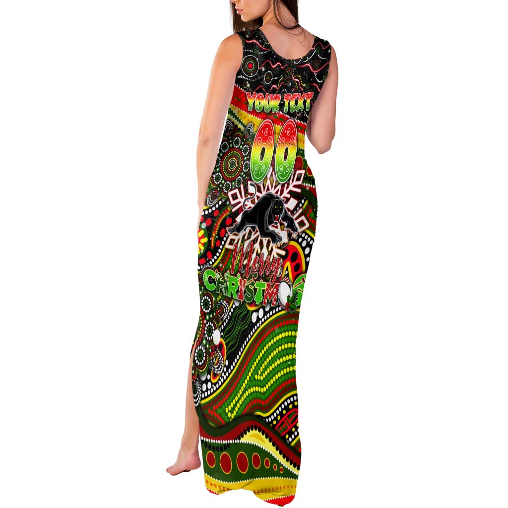 Merry Christmas Penrith Panthers Tank Maxi Dress Aboriginal Santa Rugby Mascot - The Riff