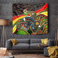 Merry Christmas Penrith Panthers Tapestry Aboriginal Santa Rugby Mascot - The Riff
