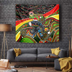 Merry Christmas Penrith Panthers Tapestry Aboriginal Santa Rugby Mascot - The Riff
