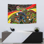 Merry Christmas Penrith Panthers Tapestry Aboriginal Santa Rugby Mascot - The Riff