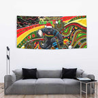 Merry Christmas Penrith Panthers Tapestry Aboriginal Santa Rugby Mascot - The Riff