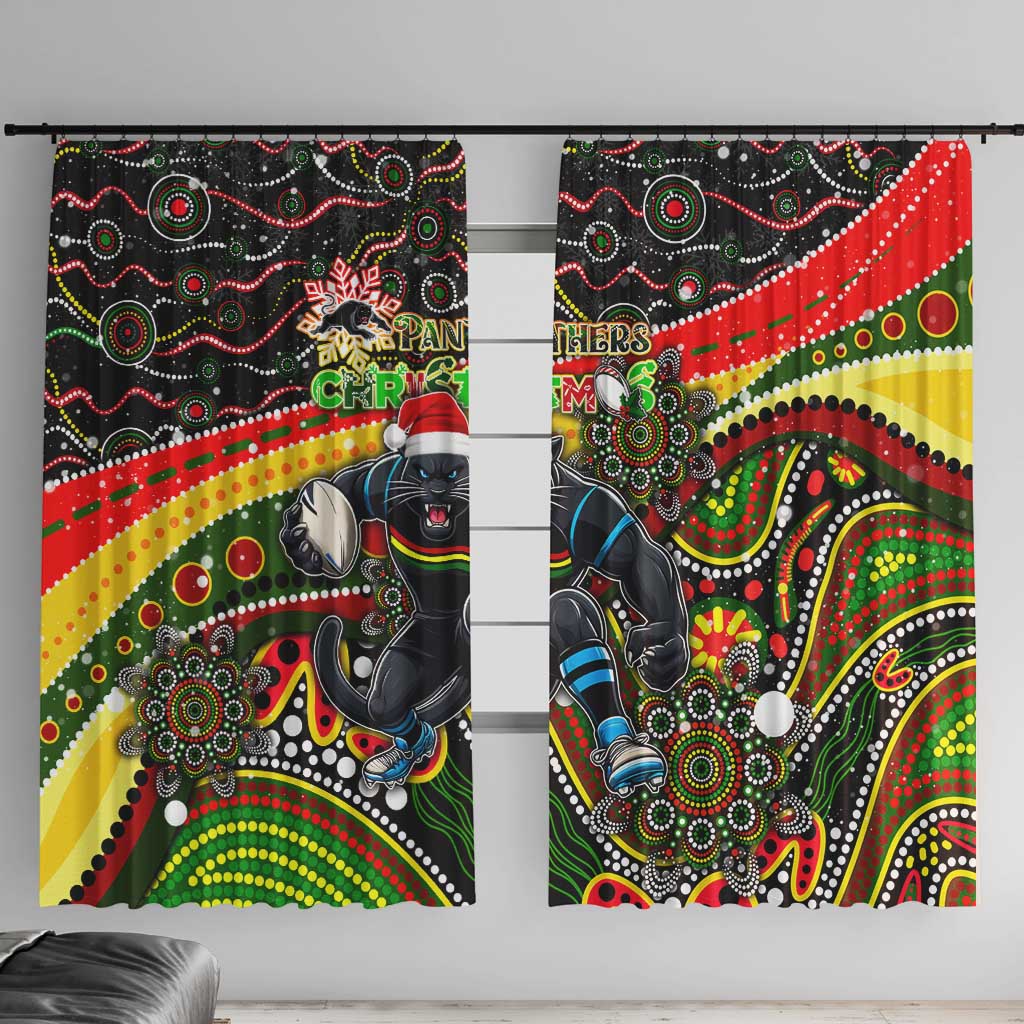 Merry Christmas Penrith Panthers Window Curtain Aboriginal Santa Rugby Mascot - The Riff