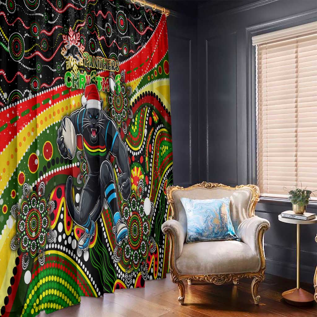 Merry Christmas Penrith Panthers Window Curtain Aboriginal Santa Rugby Mascot - The Riff