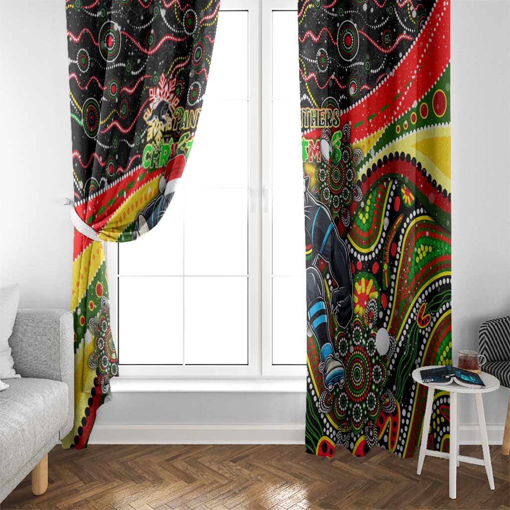 Merry Christmas Penrith Panthers Window Curtain Aboriginal Santa Rugby Mascot - The Riff