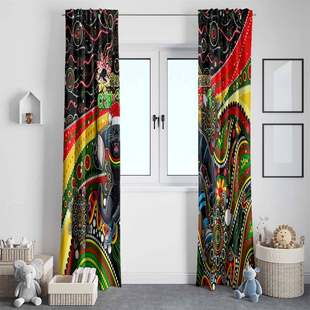 Merry Christmas Penrith Panthers Window Curtain Aboriginal Santa Rugby Mascot - The Riff