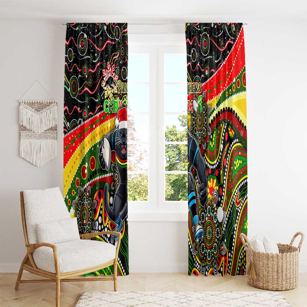 Merry Christmas Penrith Panthers Window Curtain Aboriginal Santa Rugby Mascot - The Riff