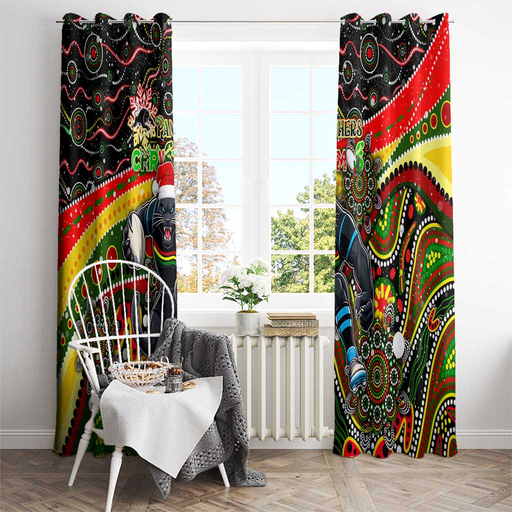 Merry Christmas Penrith Panthers Window Curtain Aboriginal Santa Rugby Mascot - The Riff