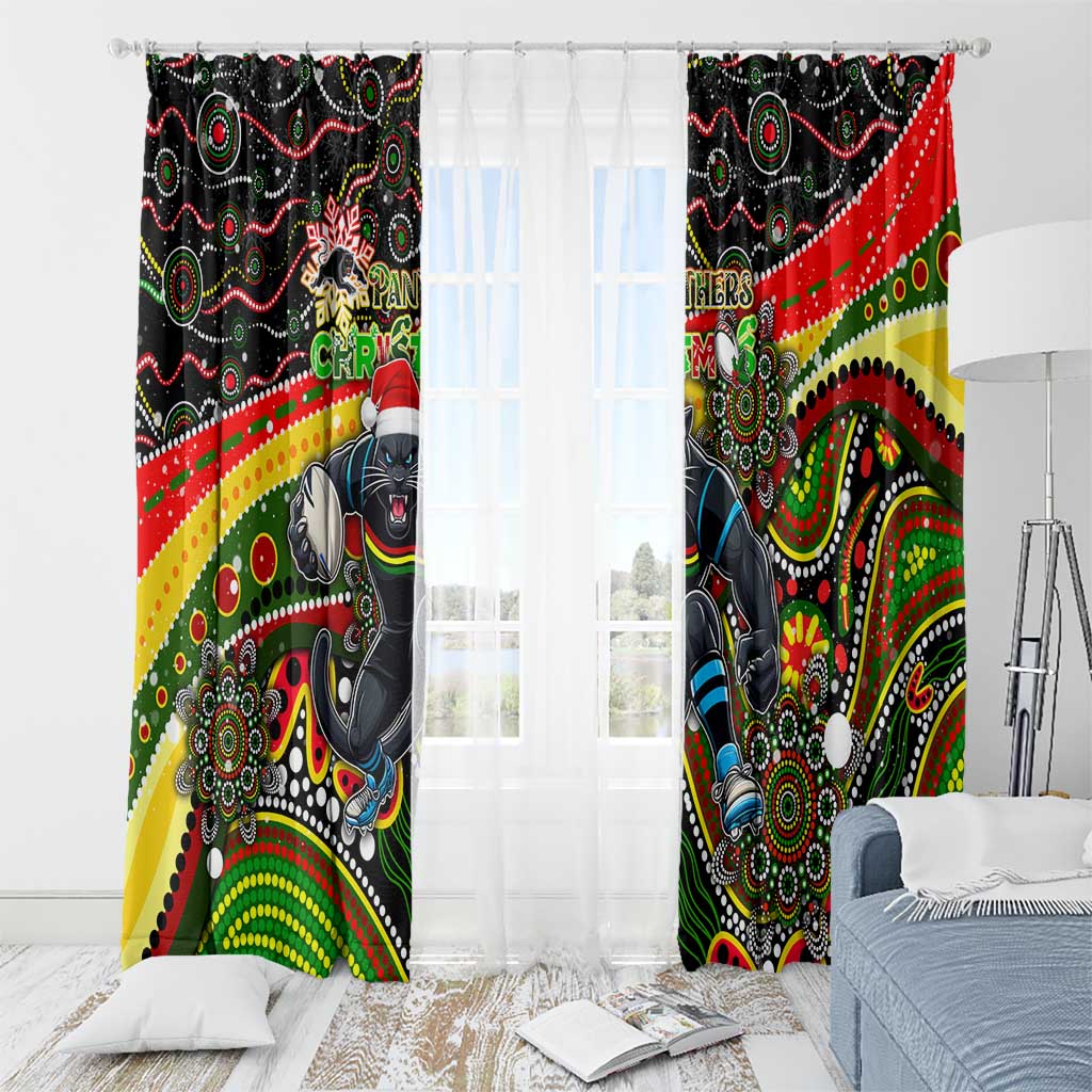 Merry Christmas Penrith Panthers Window Curtain Aboriginal Santa Rugby Mascot - The Riff