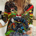 Merry Christmas Penrith Panthers Women Casual Shirt Aboriginal Santa Rugby Mascot - The Riff