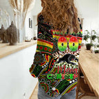 Merry Christmas Penrith Panthers Women Casual Shirt Aboriginal Santa Rugby Mascot - The Riff